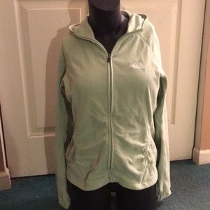 Light green fleece north face hoodie fitted soft